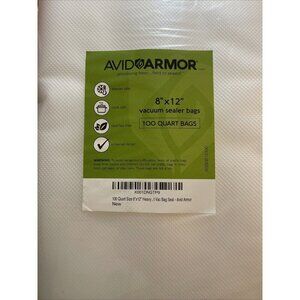 Avid Armor  Quart 8x12 Inch Freezer‎ Food Vacuum Sealer Storage Bags Size, Clear